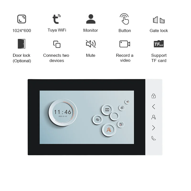 7" Tuya Smart Building Video Intercom For 6-24 Units Apartments NFC RFID Unlock 1080p Video Doorbell Video Door Phone System