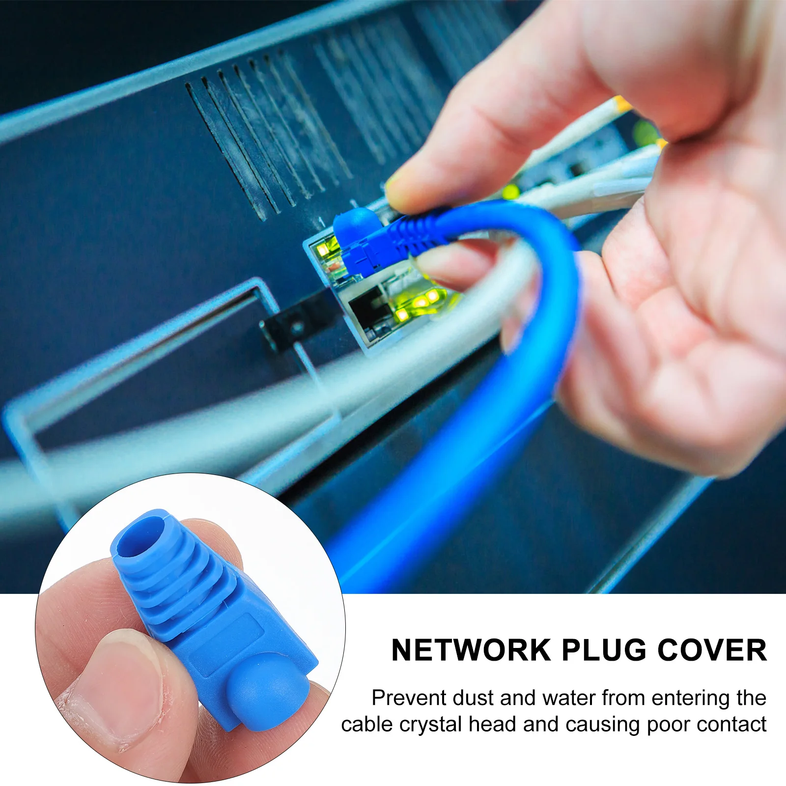 

100pcs Connector Boots Cover Cat6 Ethernet Cable Protector Plastic Network Plug Cap Replacement Cable Boots Cover