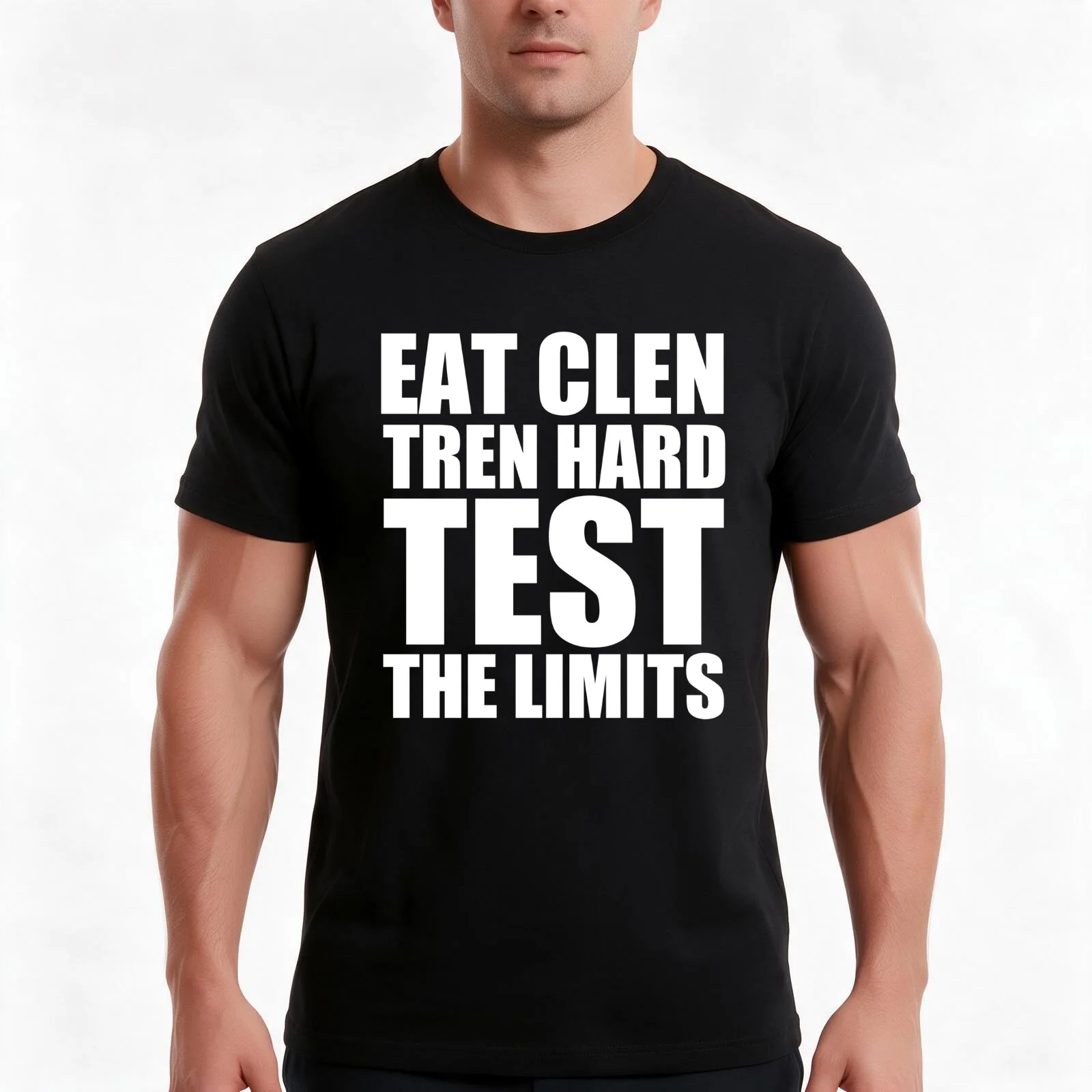 Eat Clen, Tren Hard, Test The Limits - Gym T Shirt T-Shirt Summer Casual Cotton Tee, Unisex Men Women
