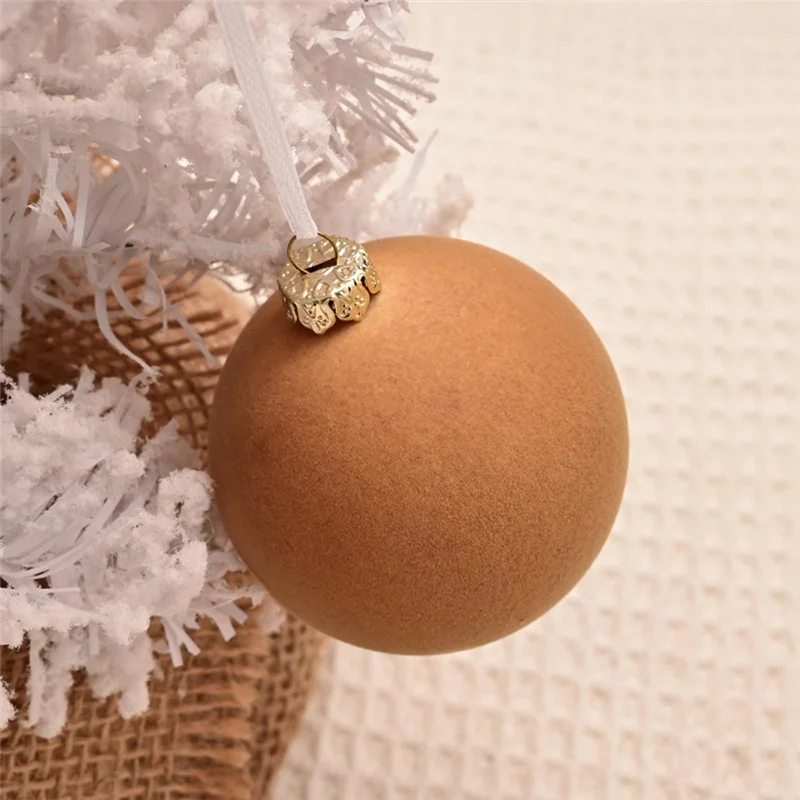 ABMR-12PCS المخملية عيد الميلاد الحلي الكرة توافدوا البلاستيك شاتيربروف عيد الميلاد الكرة عطلة حزب زينة معلقة