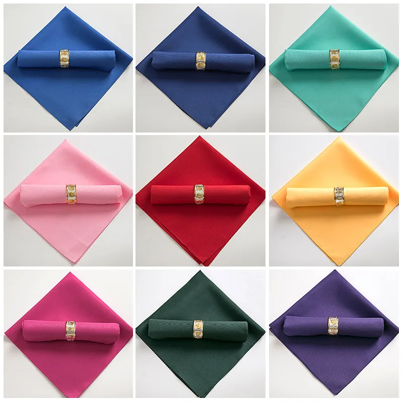 

20pcs Solid Color Table Napkins Restaurant Folded Flower Cup Wipe Towel 48*48cm Placemats