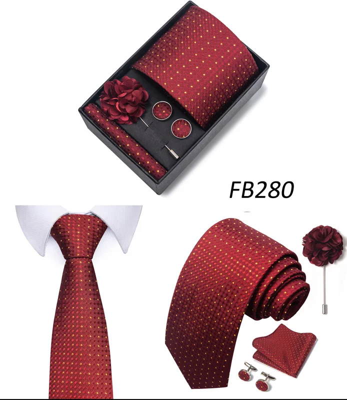 Neue Designer Blau Rot Grün Paisley Krawatten Für Männer Hochzeit Party Krawatte Luxus Krawatte Einstecktuch Cufllink Brosche Set – Detail 21