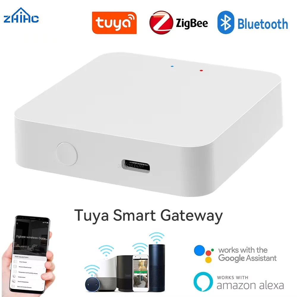

Умный многорежимный шлюз Tuya ZigBee Bluetooth Hub Bridge Управление умным домом Приложение Smart Life Голосовое управление Alexa Google Home