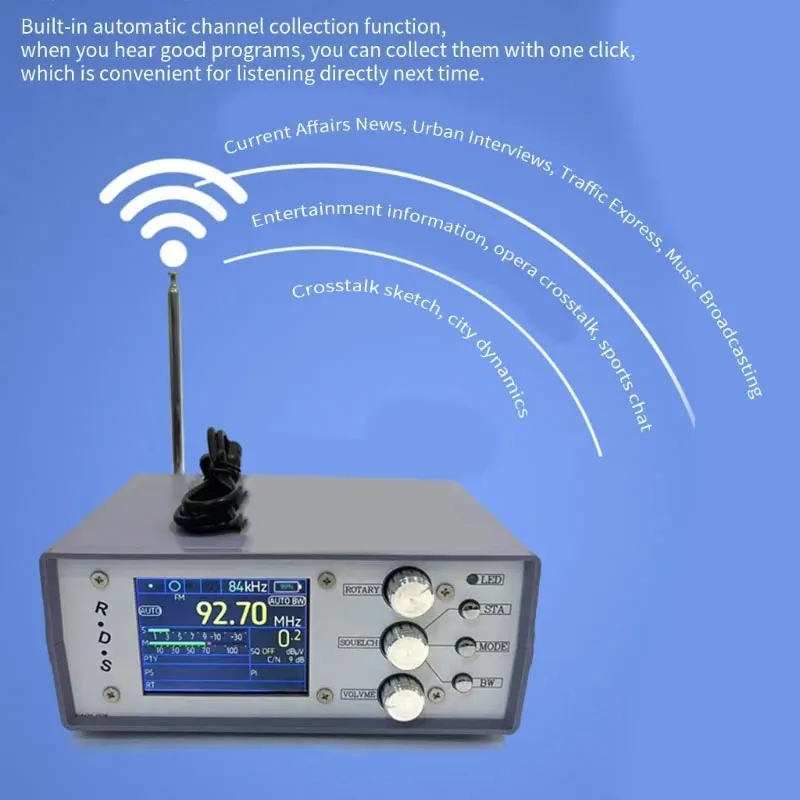 

HamGeek TEF6686-Desk Blue Desktop Radio DSP RDS AM FM SW Full Band Radio with One Loudspeaker