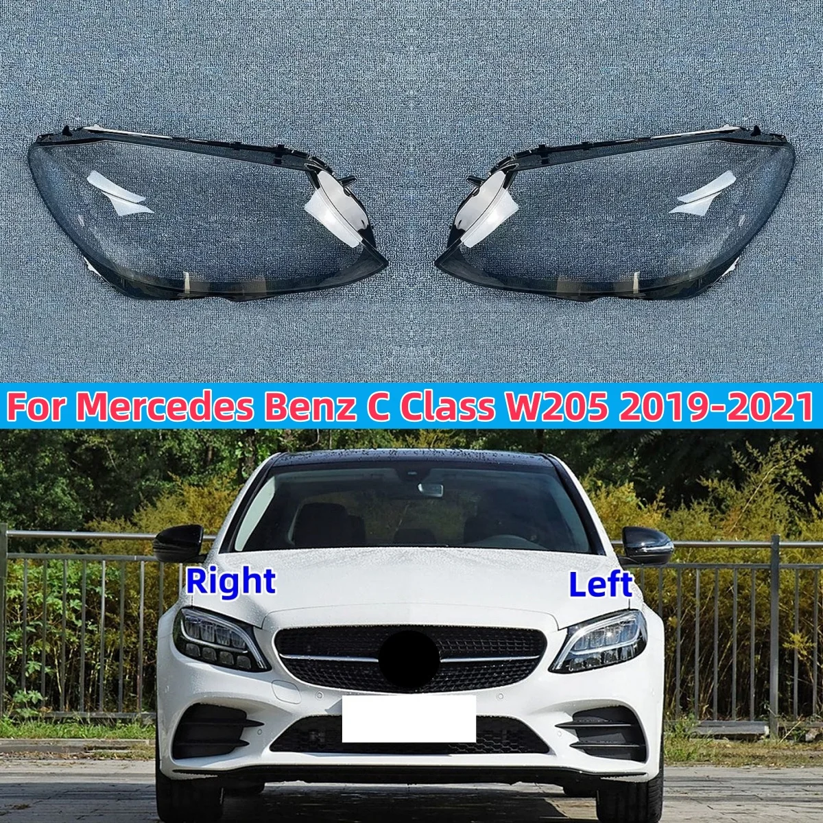 

Для Mercedes Benz W205 C-Class C180 C200 C260L C280 C300 2019 2020 2021 автомобильная фара, крышка линзы, стеклянный абажур в виде ракушки