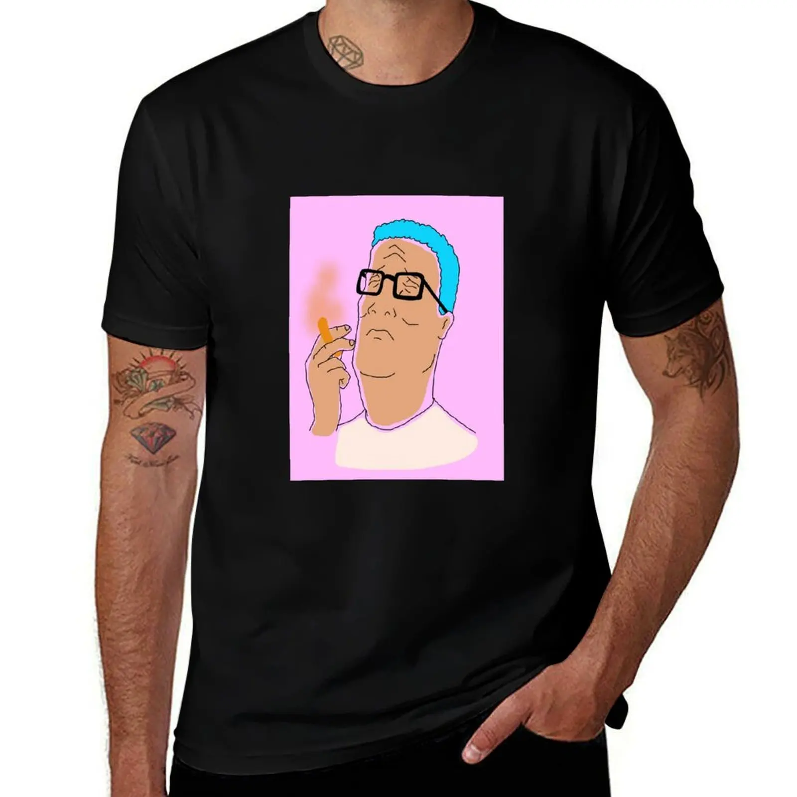 

Hank Hill Smokin' a Cheeto Puff T-Shirt Casual Loose Fit Short Sleeve T-Shirt