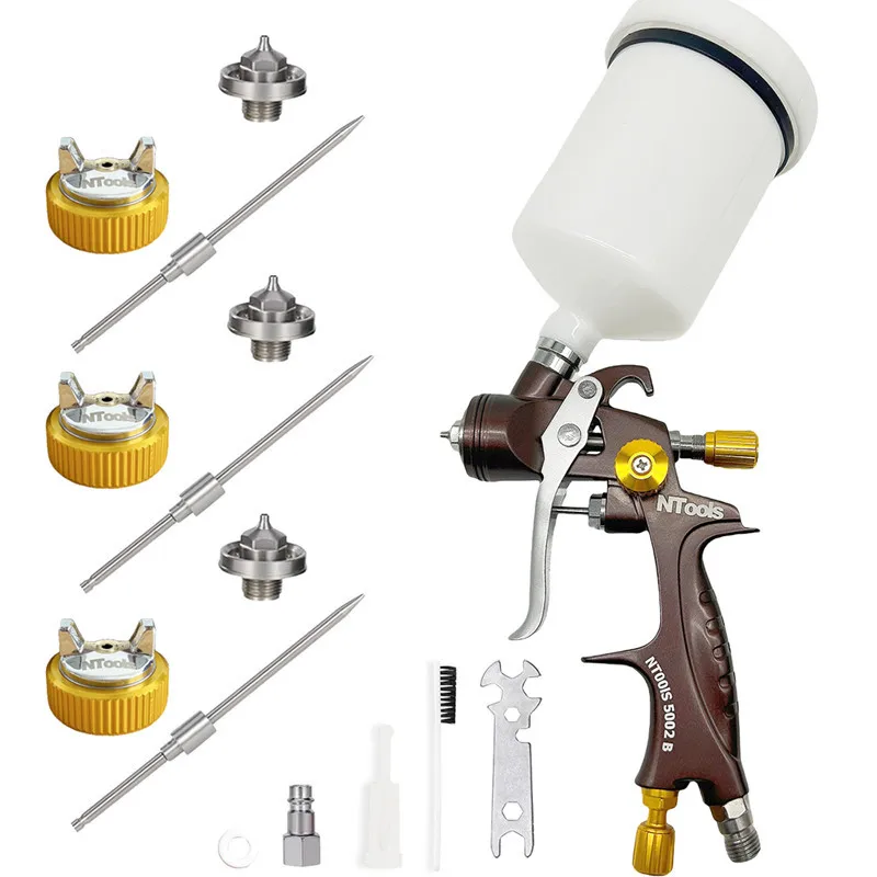 Paint Spray Gun With Three Nozzle Paint Sprayer Air Spray Gun High Atomization Air Tools Oil Paint Repair Gun Painting Airbrush