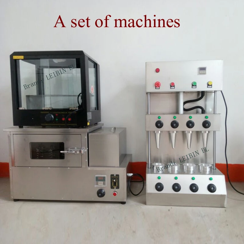 

Ice Cream Cone Pizza Machine Commercial Stainless Steel Two Cone One Umbrella Pizza Cone Forming Machine