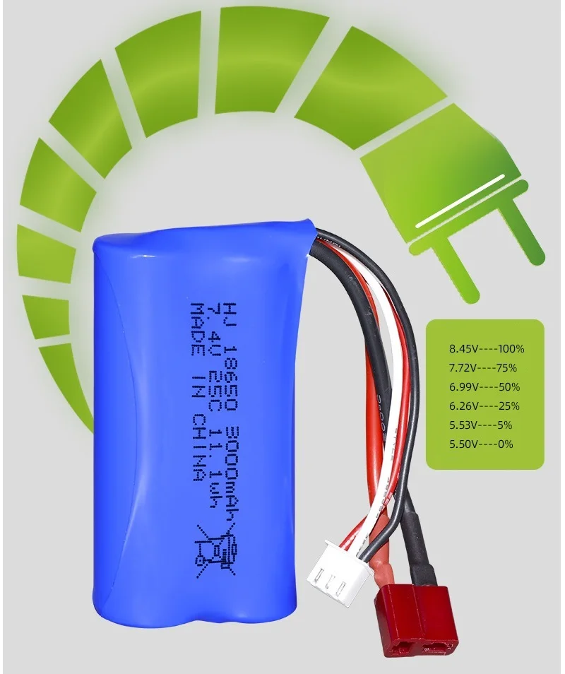 2S 7,4 V 3000 mah Lithium-Batterie 18650 Für Wltoys 144001 A959-B A969-B A979-B K929-B 12428 12423 10428 Q39 RC Auto Ersatzteile – Detail 2