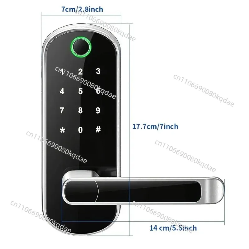 WIFI NFC Digital Touchscreen Entry Lock, IP67 Waterproof Fingerprint Keyless Lock with 2 IC Cards
