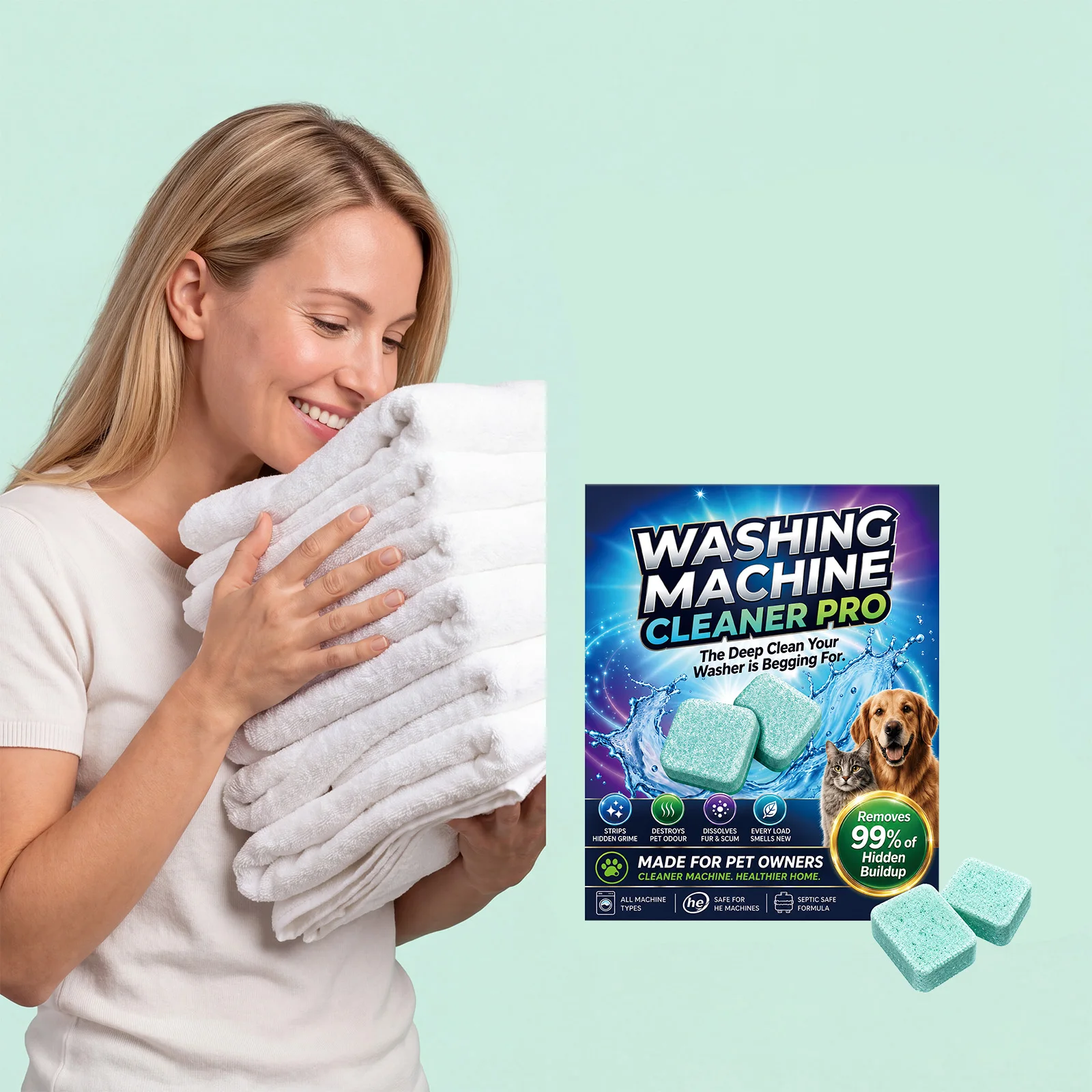 Washing Machine Cleaning Tablets Mold Dirt Remover Deodorizing Household Laundry Tub Deep Cleaning No Clog Residue Free 12PCS