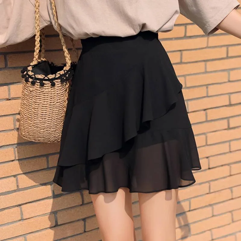 Clothing Pants Womens Skirt Chorts Skirts for Women Ruffle High Waist Trend Chic and Elegant Cheap Fashion Summer 2024 V