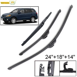 Misima Windshield Windscreen Wiper Blades For Hyundai Santa Fe CM Front Rear Window Wiper 2007 2008 2009 2010 2011 2012