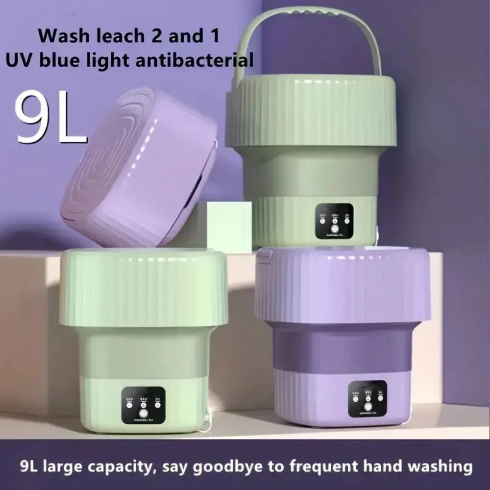 9L غسالة صغيرة محمولة قابلة للطي للطلاب عنبر الملابس الداخلية الجوارب آلة تنظيف صغيرة دلو الغسيل المحمولة