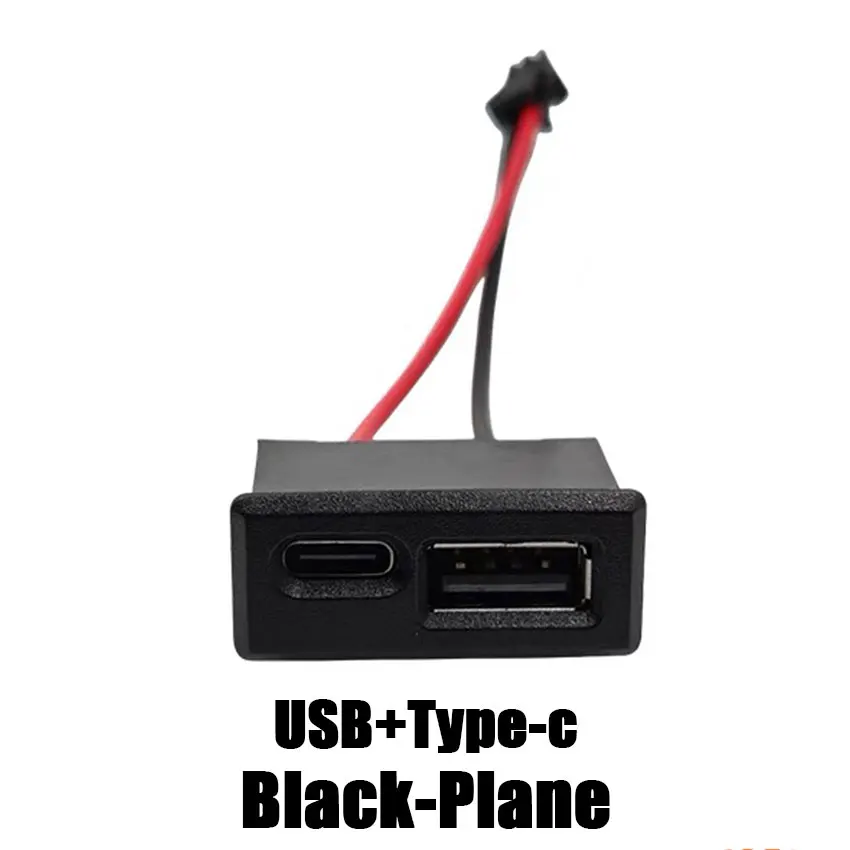 1PC Double layer white USB female base type-c socket a female USB lamp charging socket power socket 2P with cable connector