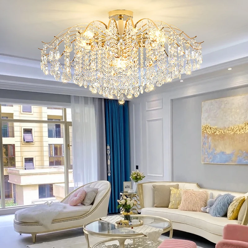 

Modern Crystal Luxury E14 LED Lights Chandelier For Living Room Bedroom lustre Ceiling pendant lamp Home Decoration Light fixtur