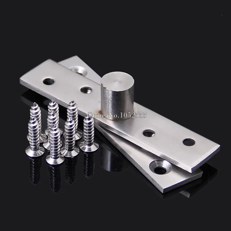 Brand New 2PCS Stainless Steel Thicken Door Pivot Hinges 360 Degree Flexible Rotary Silent Door Hinges Install Up and Down