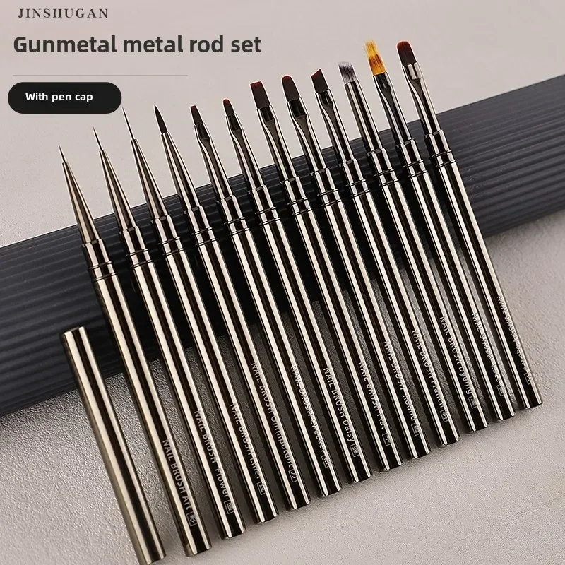 New Product 12 Pcs Set Nail Art Brushes Set Nail Art Design Pen Painting Tools with Gel Gradient Nail Supplies for Professionals