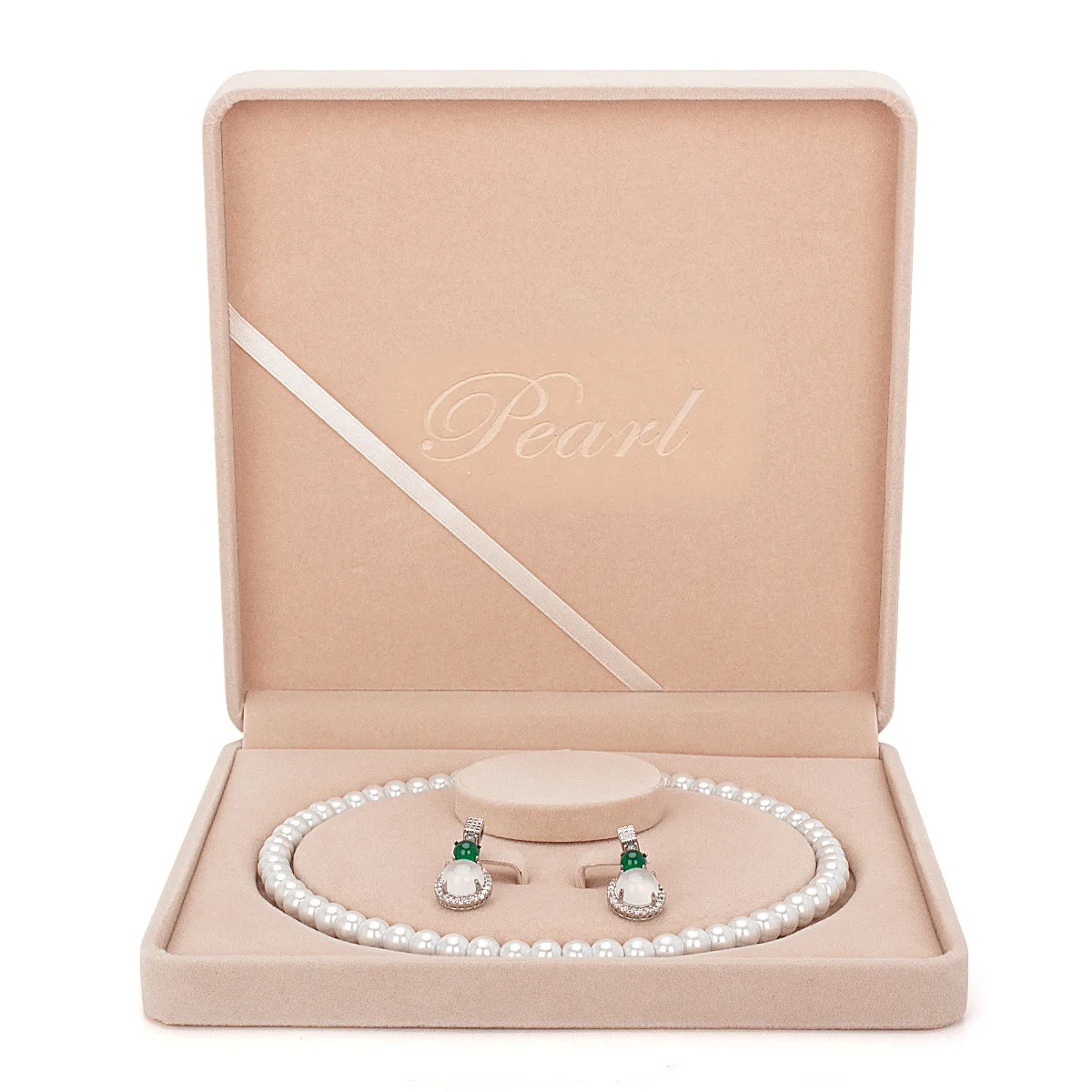 Pearl Necklace Storage Box Set Velvet Box for Wedding Pendants Jewelry Organizer Gifts Packaging Display Jewelry Box