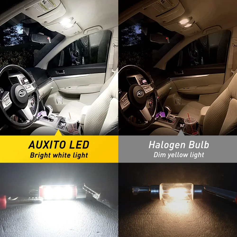 2/4Pcs AUXITO C10W C5S LED Canbus Festoon 31mm 36mm LED Bulb12V Car Interior Dome Reading Lights License Plate Lamp 6000K White
