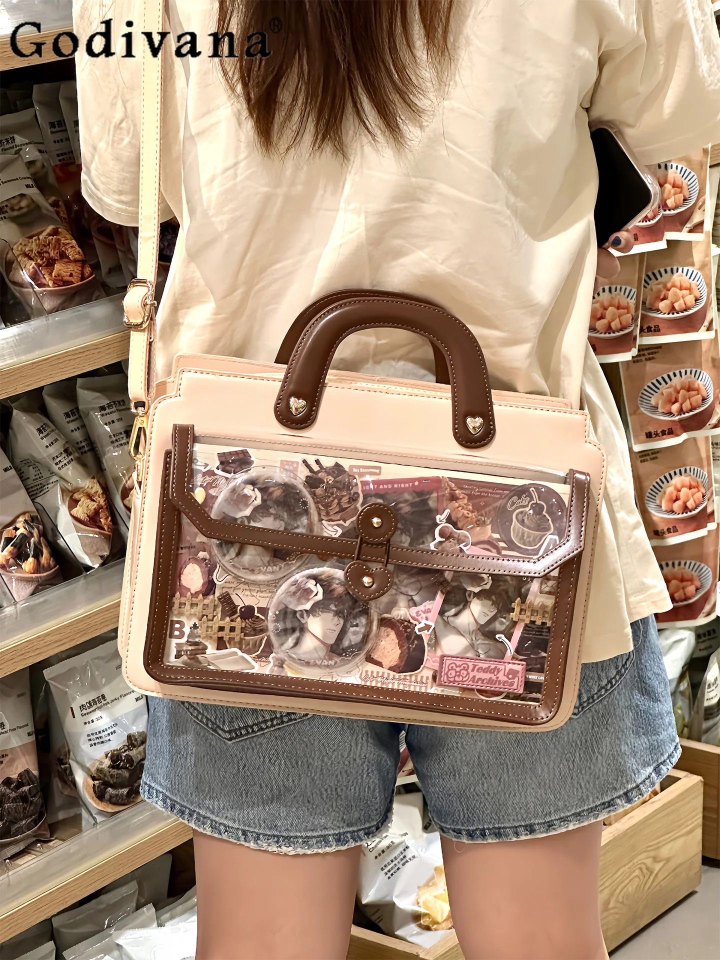 

Оригинальный японский рюкзак большой вместимости в академическом стиле в стиле Лолиты, универсальная прозрачная сумка через плечо для женщин