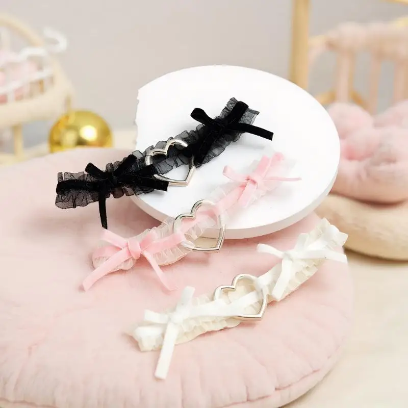 1 قطعة الدانتيل الحب مطاطا القوس الساق الدائري الحب لوليتا العروس الساق الرباط الفخذ الدائري دور اللعب الساق الدائري الزفاف مثير الرباط