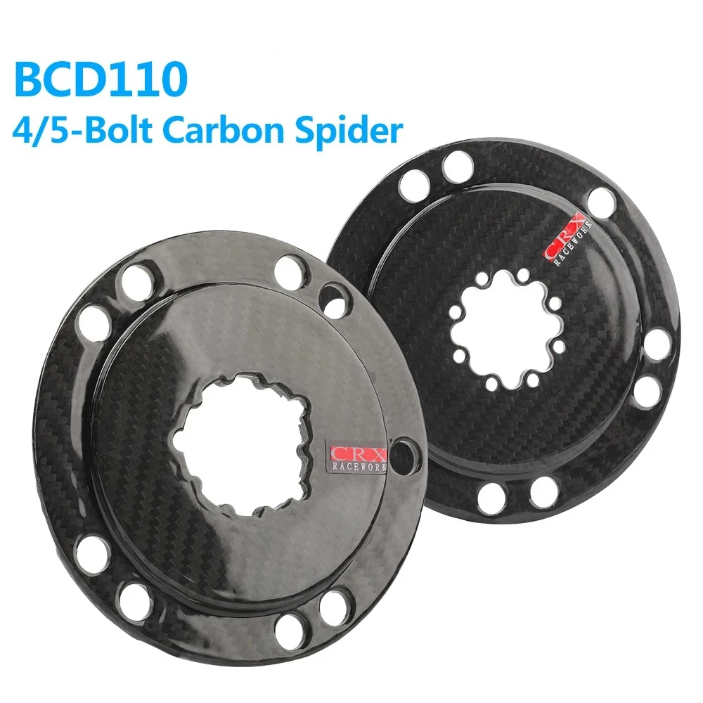 

Carbon Fiber Chainring Spider Adapter 110BCD 4 5 Bolt Compatible for Road Mountain Bike Cycling Direct Mount Crank Arm Lightweig