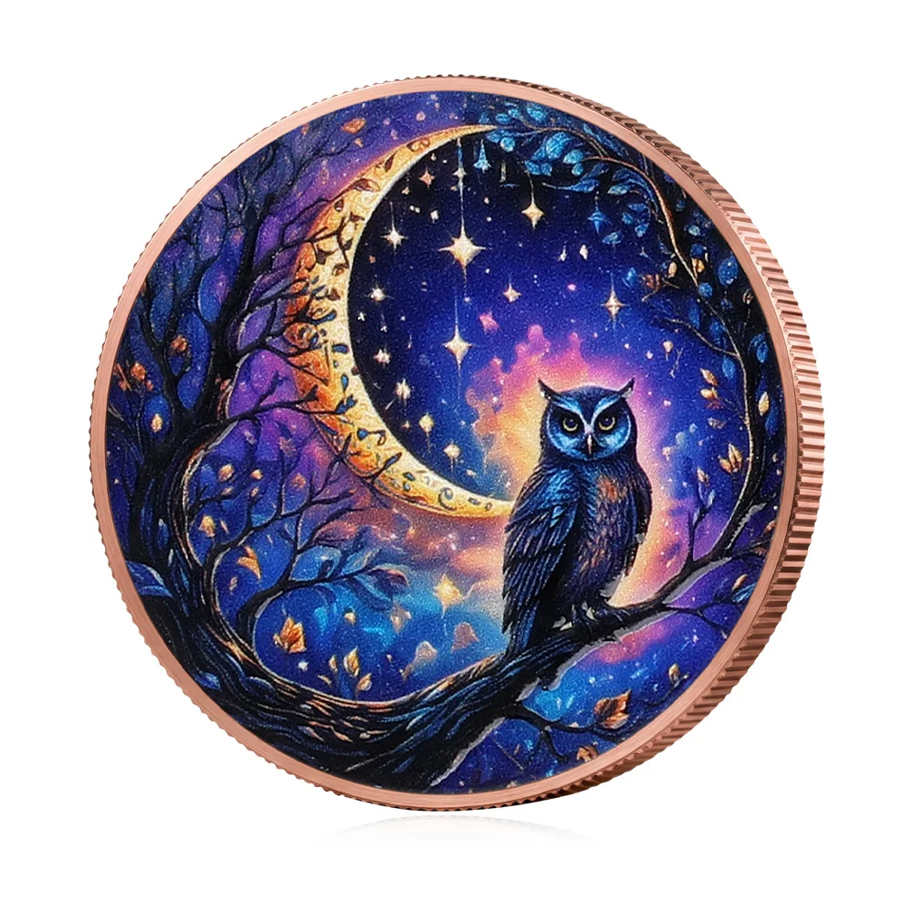 1oz .999 Fine Copper Sun Moon Kiss Coin Whispers of the Firmament Red Blue Colorized High Relief 3D Yggdrasil Collectible Gift