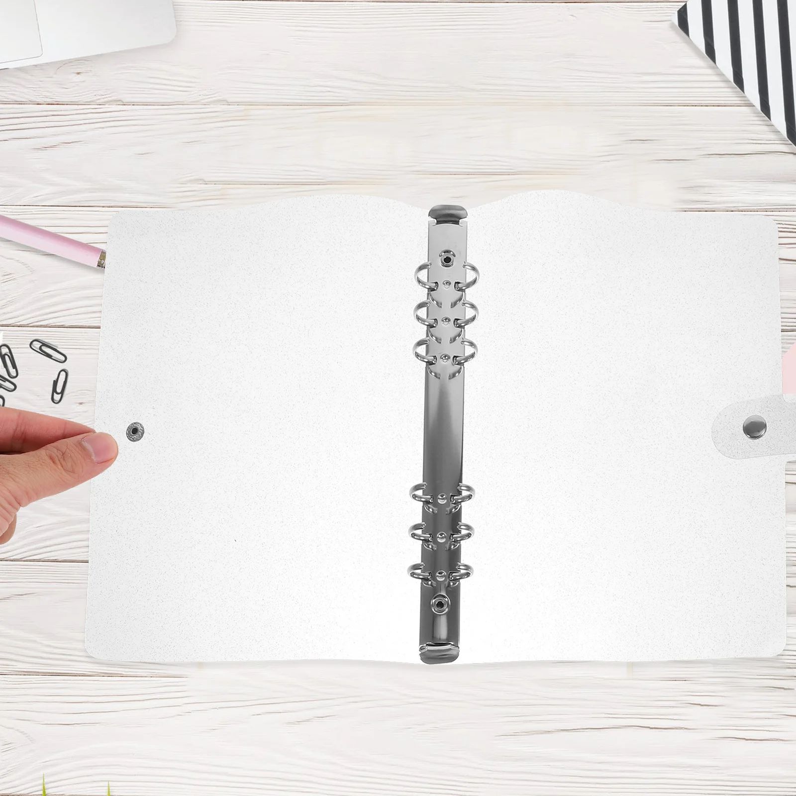 Loose-Leaf Binder Cover 6-Hole Waterproof Plastic Notepad Case For Office Supply Handbook Protection Portable Notebook Shell Pvc