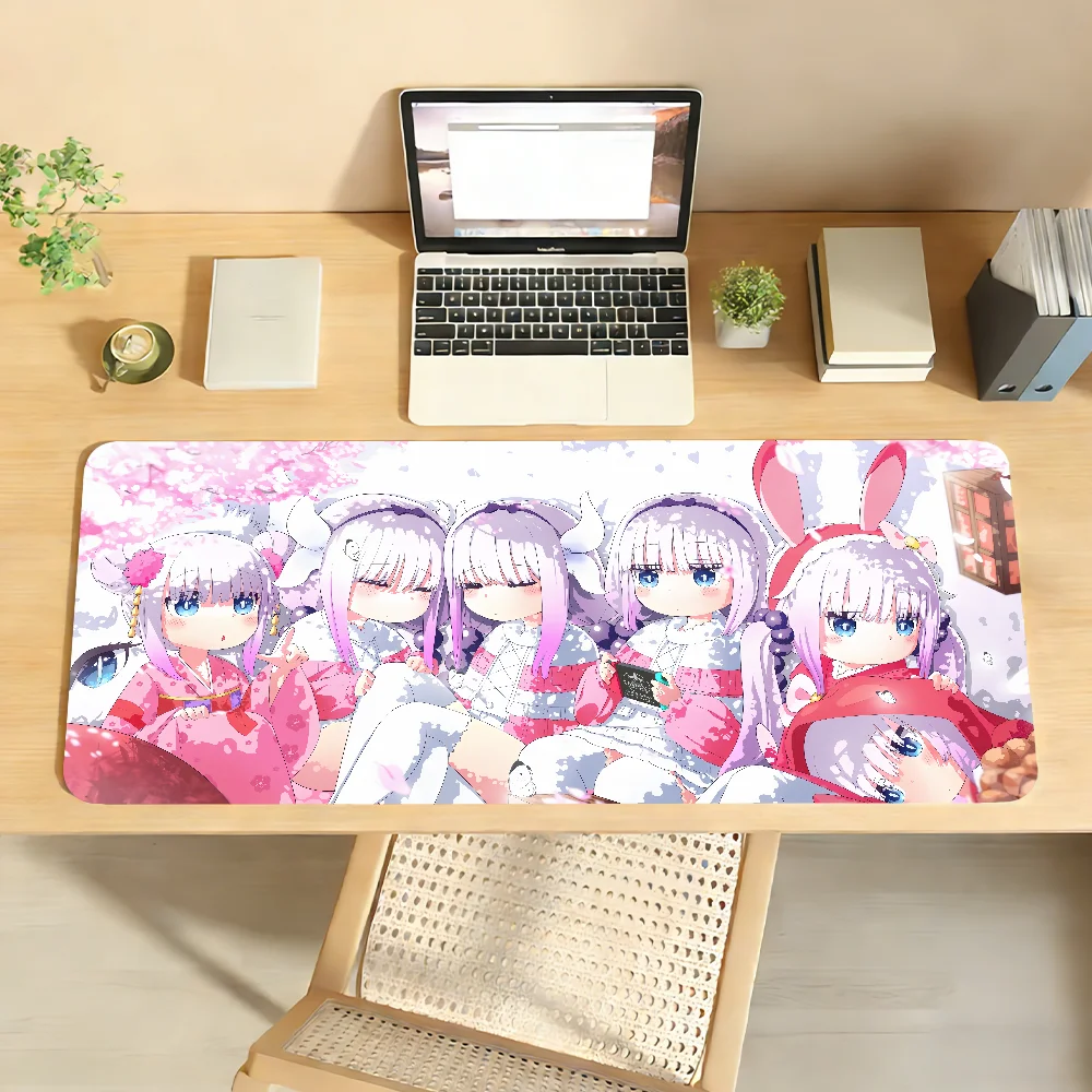 D-DragonS M-MaidES Anime-Mauspad, rutschfester, verriegelbarer Rand, PC-Laptop-Zubehör, Gummi, Büro-Tastatur, große Gaming-XXL-Schreibtischunterlage