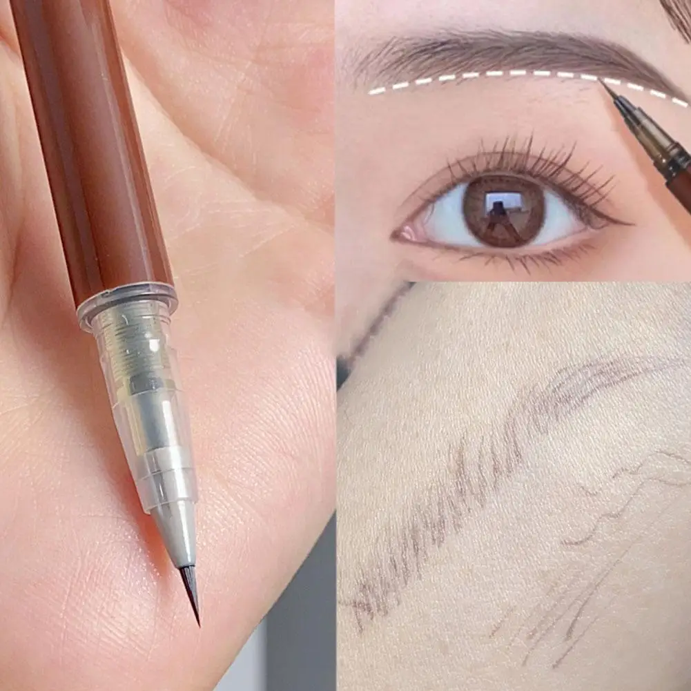 Caneta para sobrancelhas ultra fina, lápis líquido profissional impermeável à prova de suor para olhos, maquiagem duradoura, Microblading, 0,01mm, novo