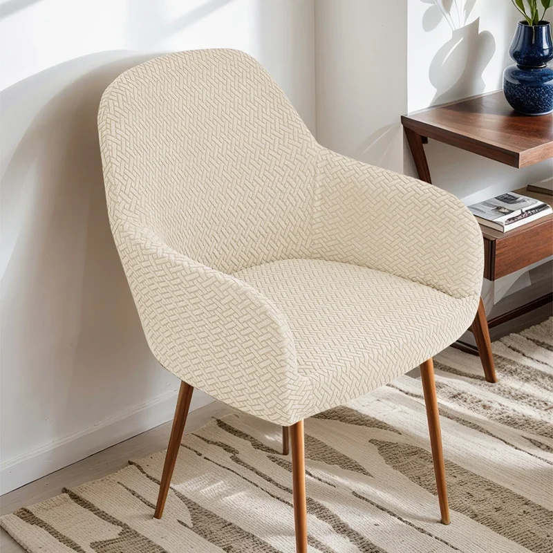 Curved Chair Cover High Armrest Elastic Special-Shaped Chair Cover Hotel Dining Chair Slipcover Elastic Seat Protector(No Chair)