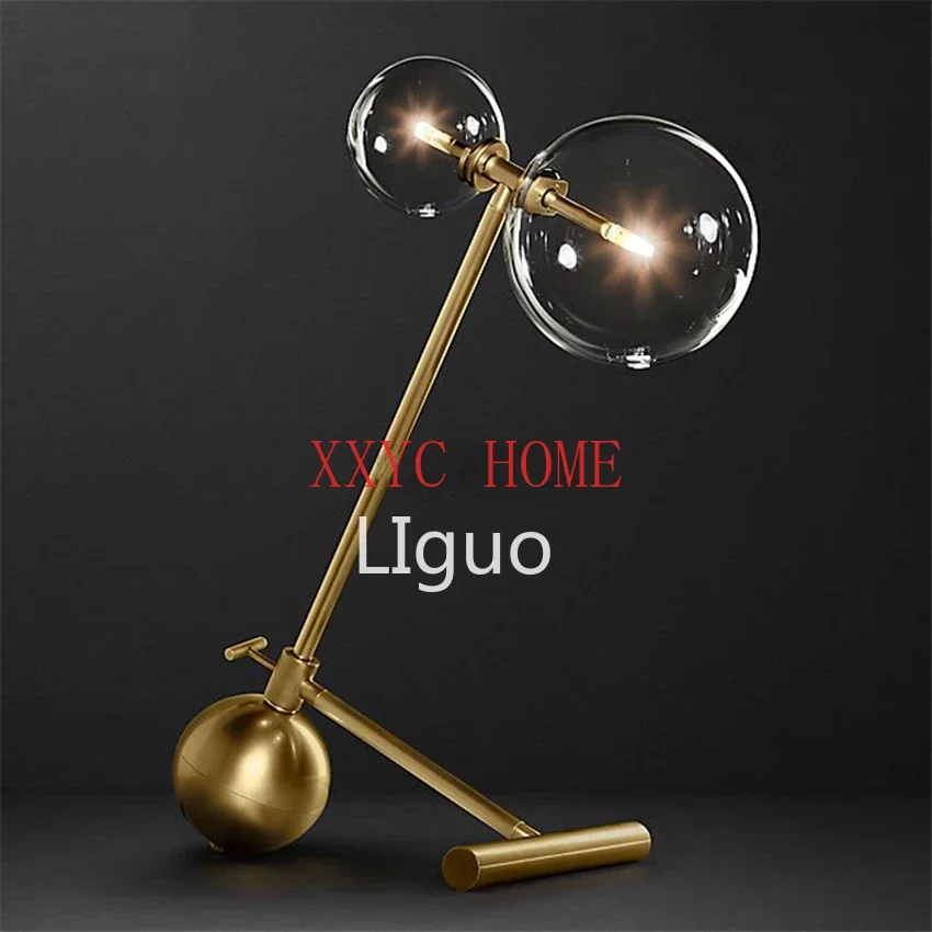 

Postmodern Iron glass ball LED table lamps bedroom bedside lighting Nordic study reading lights living room home deco desk lamps