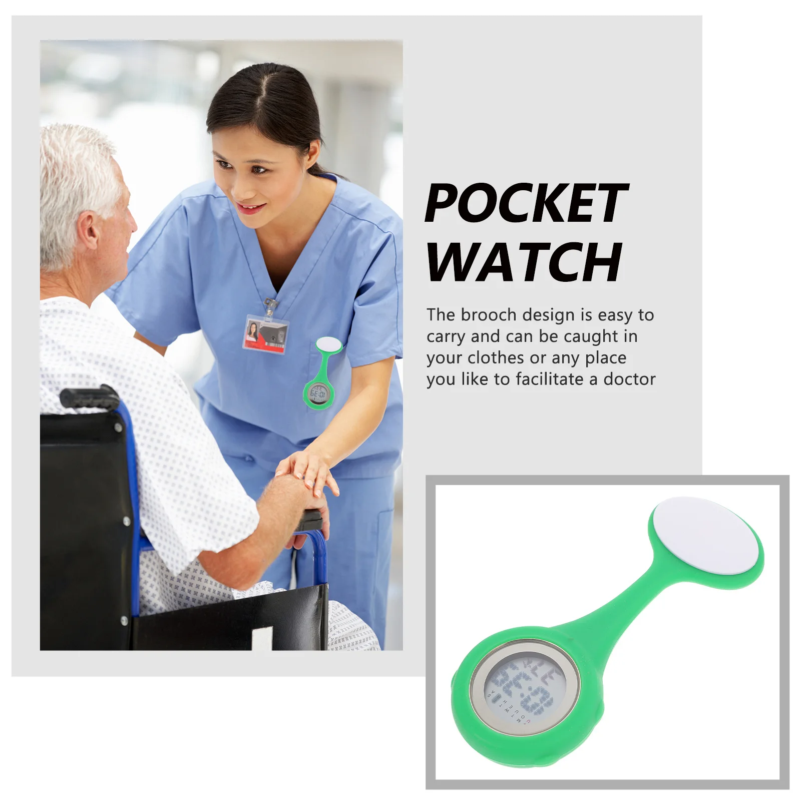 

Multifunctional Watch Silicone Zinc Alloy Nurse Watch Lightweight Waterproof Hanging Design For Medical