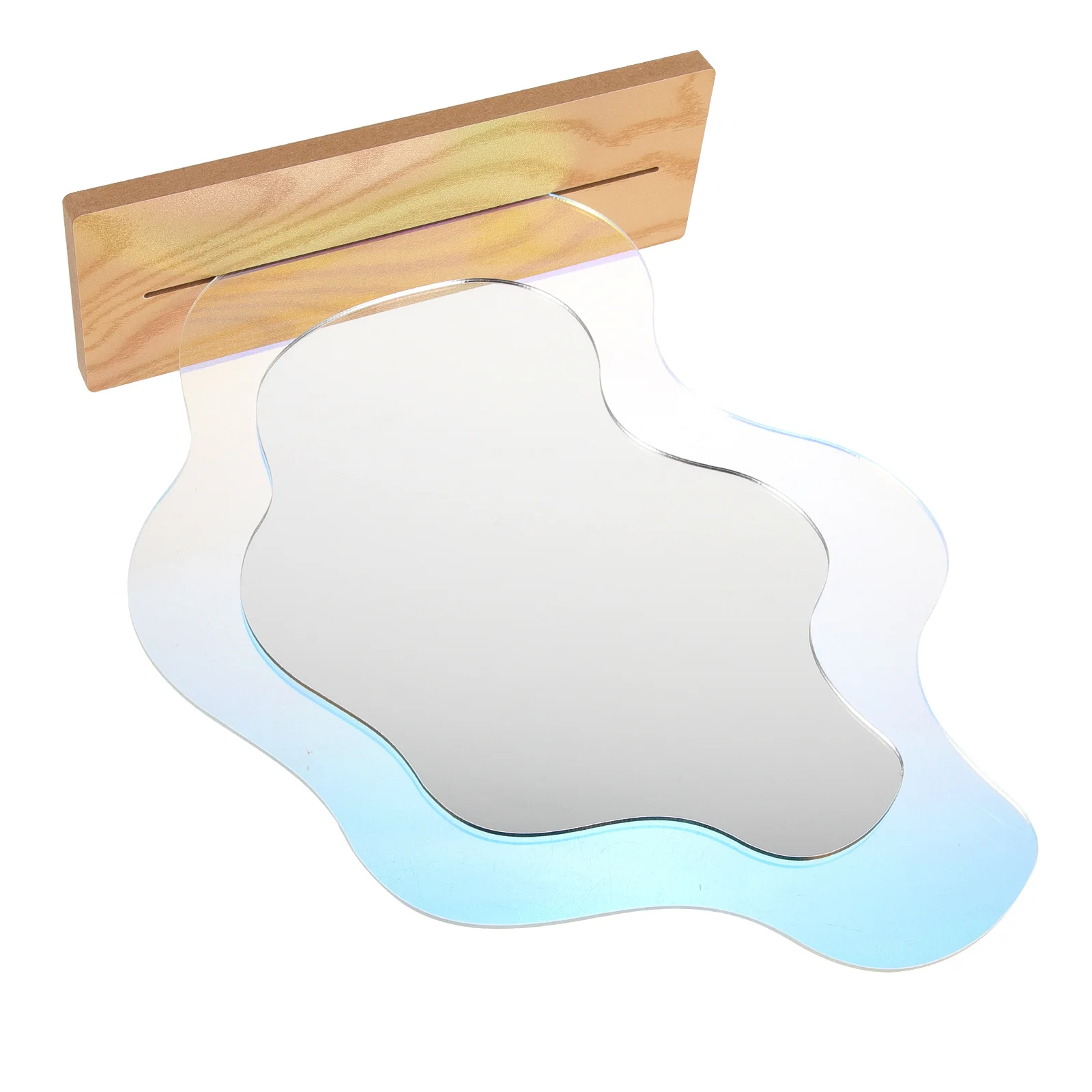 Miroir de bureau décoratif sans cadre irrégulier, miroir de maquillage avec Base pour chambre à coucher, décor de bureau esthétique