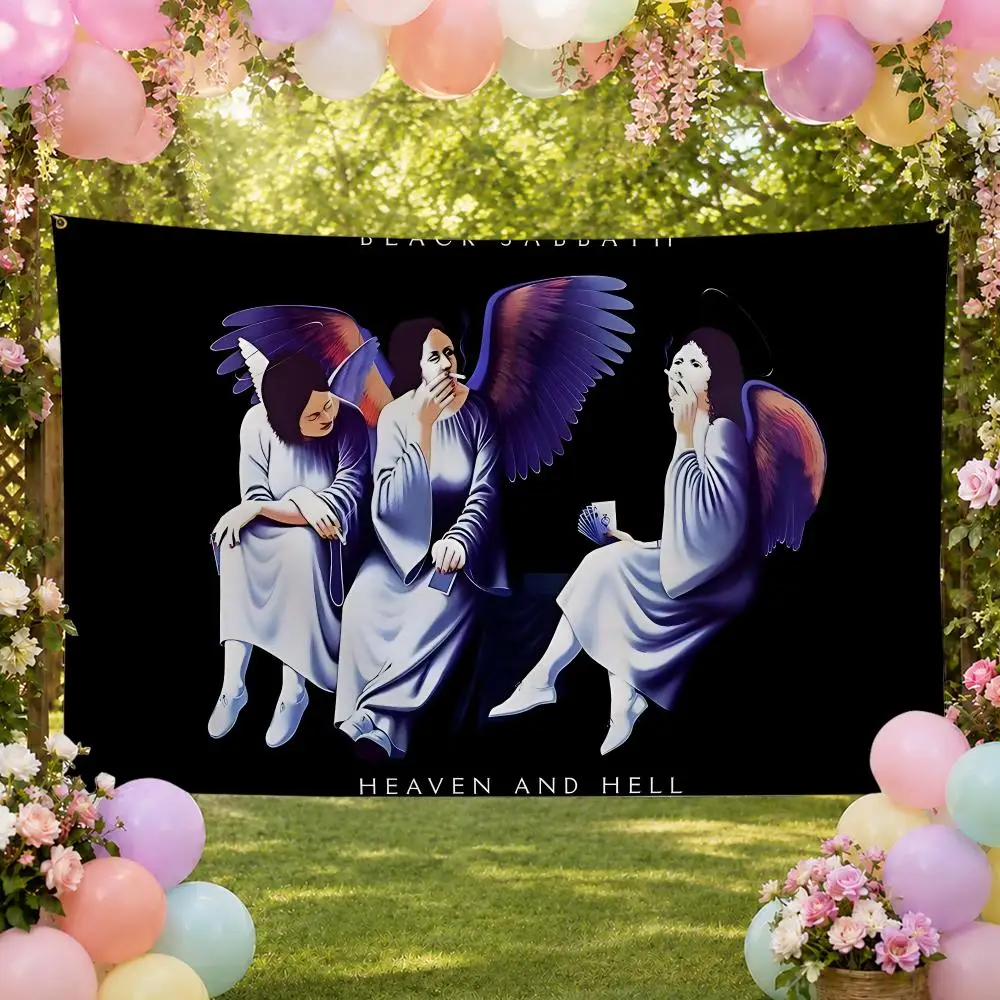 Metal Band B-Black Sabbath Flags Fan Banner Tapestry Wall Hanging Garage BarDorm Camp Party Outdoor Home Decor Gift