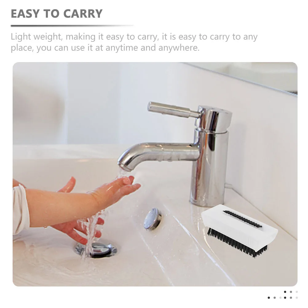 

2Pcs Nail Brush Strong ABS Material Double Sided Cleaning Brush Lightweight Portable for Home Manicure Salon Nail Accessories