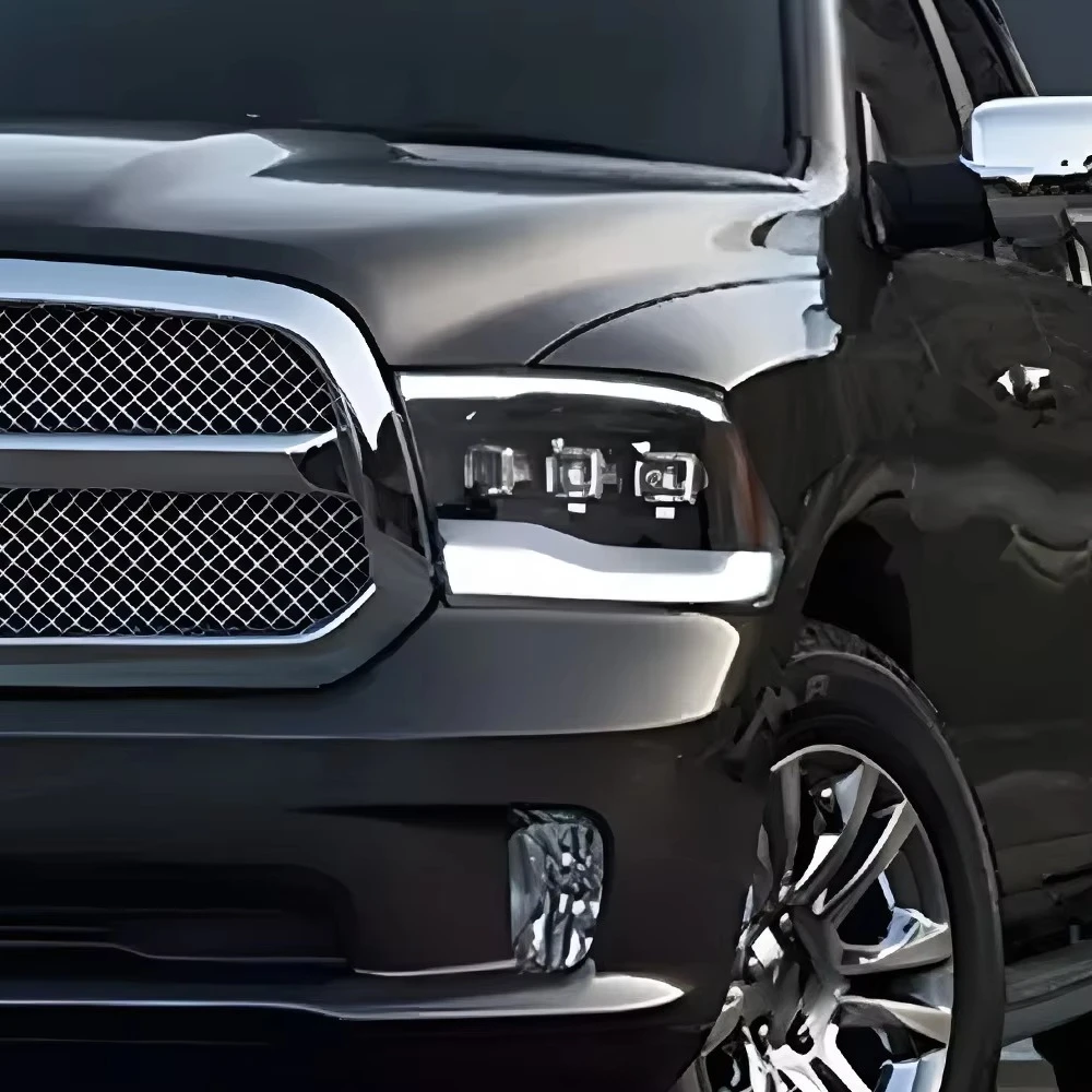 KGKB Car Front Lamps for  RAM 1500 2009-2018 LED Auto Headlights Assembly Upgrade Dynamic Projector Lens Tool Accessories