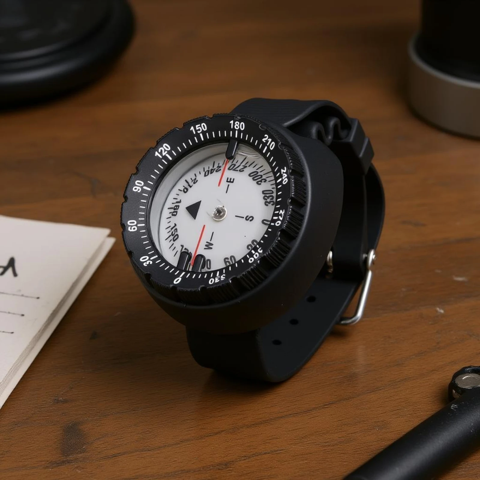 Diving Compass Adjustable Strap Wrist Compass Navigation Tool Metal Buckle Outdoor Gear Waterproof for Divers