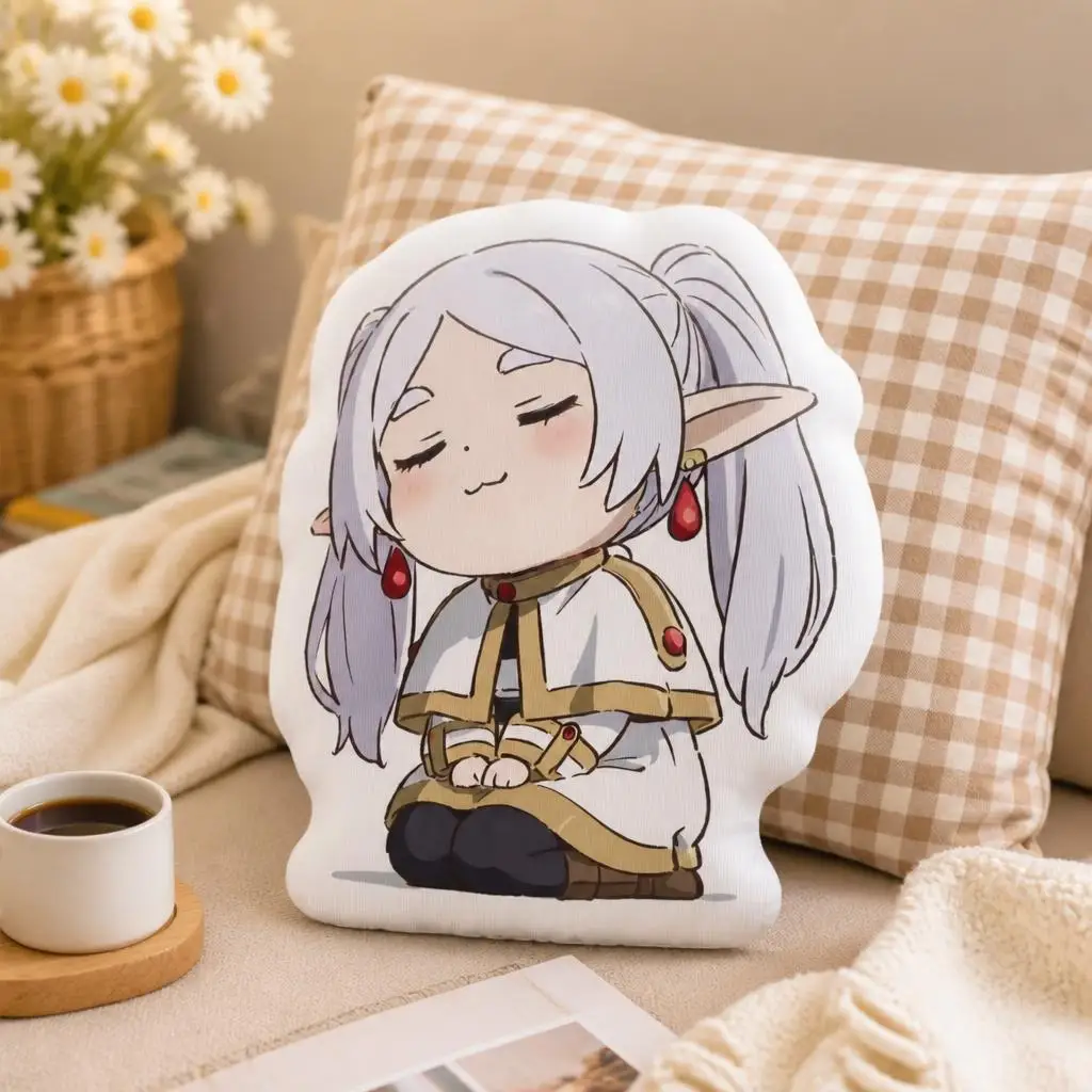 Frierens Cute Chibi Elf Girl Funny Pillow Cushion Irregular Stuffed Throw Pillow Home Decor Gift Sofa Bed