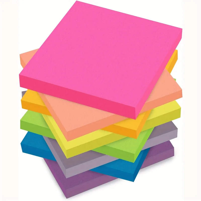 8 Pcs Sticky Notes 8 Bright Colors 30 Sheets/Pad 240 Sheets Self-Adhesive Pad Sticky Notes for Office Home School Meeting