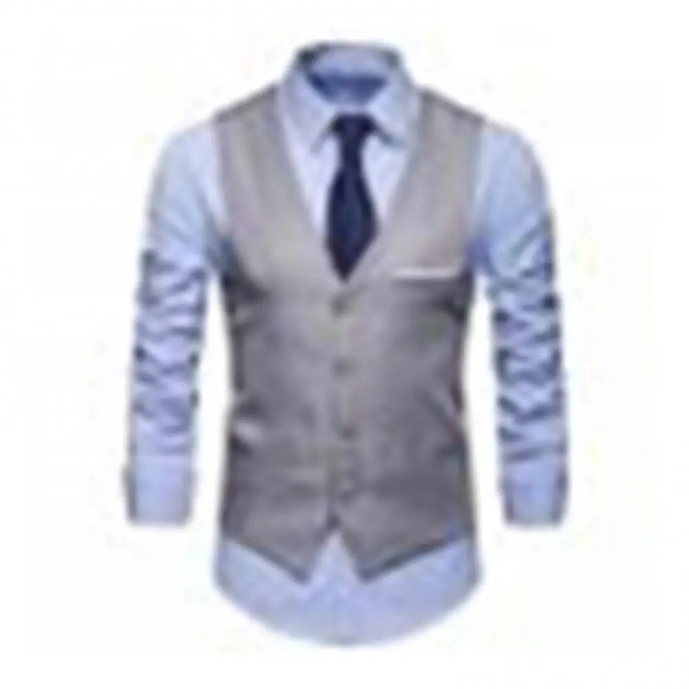 2020 New Men\'s Classic Formal Business Plus Size Men Solid Color Suit Vest Single Breasted Business Waistcoat Waistcoat