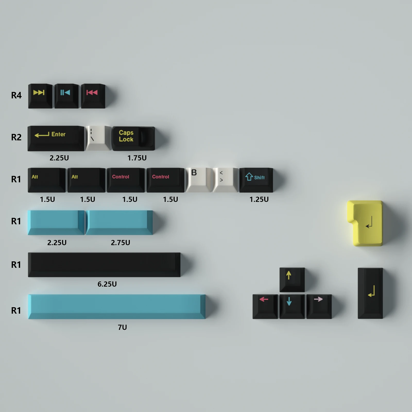New style GMK future funk 129 keycaps PBT Dye Subbed Key Caps Cherry Keycap With 2.25U 2.75U 3U 7U Spacebar ISO Enter - Image 6
