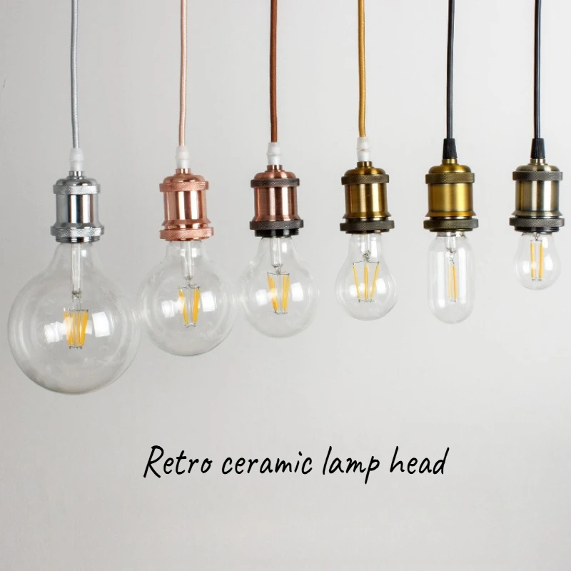 E27 مصباح المقبس الرجعية شنقا سلك قلادة أضواء حامل