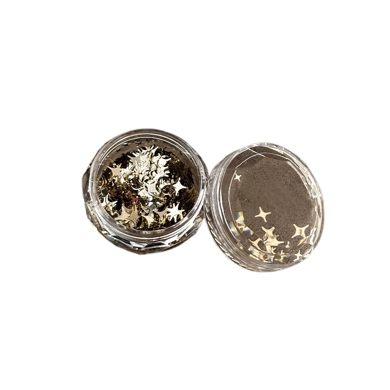 1 caja de purpurina para uñas con forma de estrella, lentejuelas, copos brillantes, abalorios para decoración de uñas, accesorios de rebanadas DIY