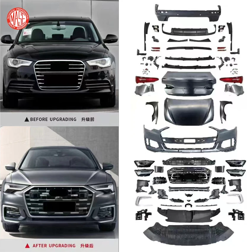 CZJF Body Kits Carbon Fiber Front Lip Bumper Spoiler For Audi A6 2012 2013 2014 2015 2016 2017 2018 Up 2024 Old To New