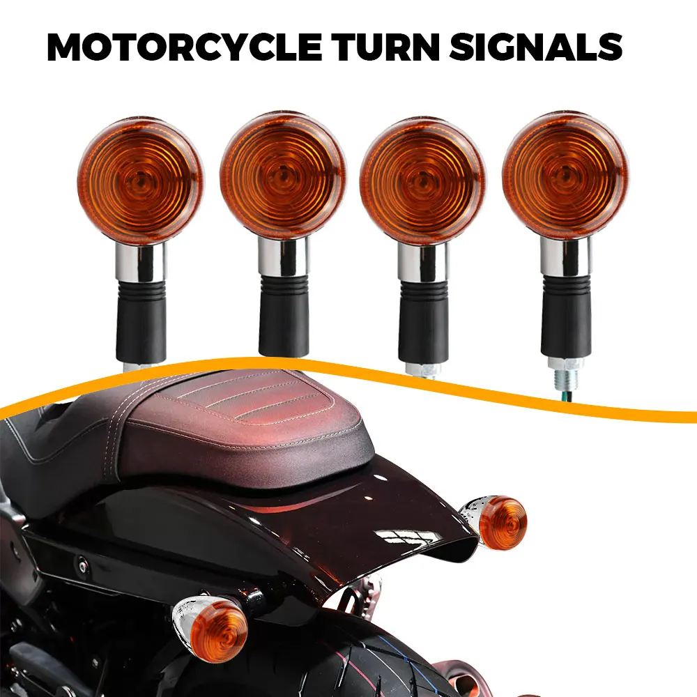 4Pcs Motorcycle Turn Signals Lights For Kawasaki Vulcan VN800 900 1500 1600 1700 2000Custom Honda VTX1300 C R S RETRO Turn light