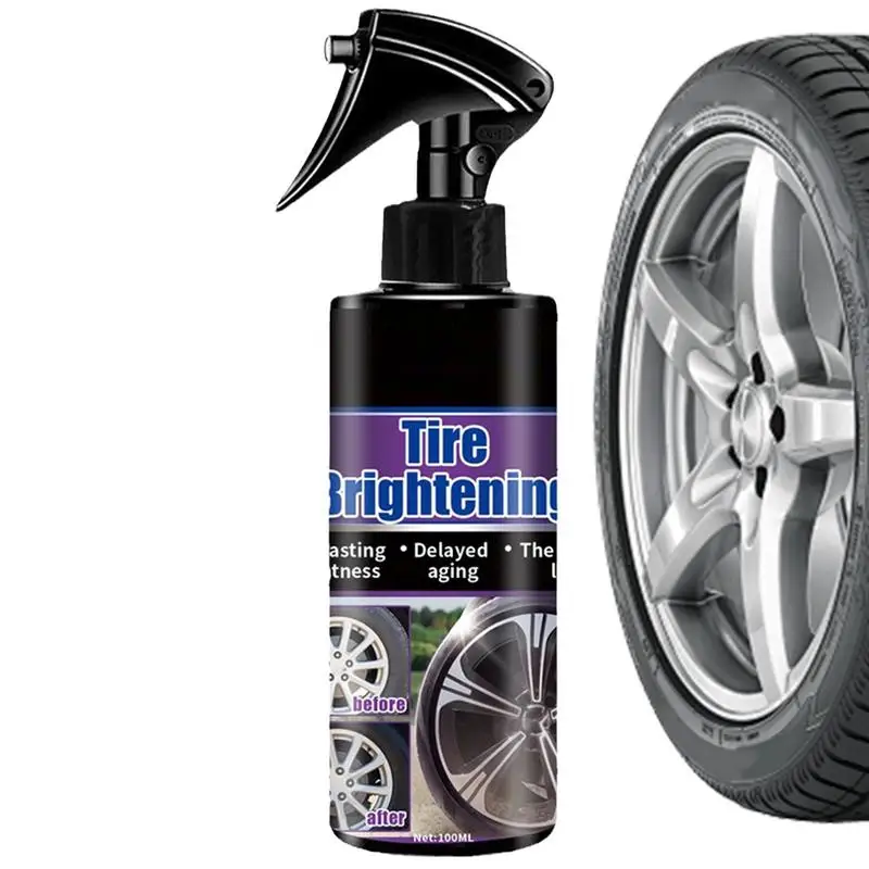 

100ml Tire Coating Agent UV Protection Wheel Restorer Long-Lasting Auto Tire Refurbishing Agent Car Wash & Maintenance Spray