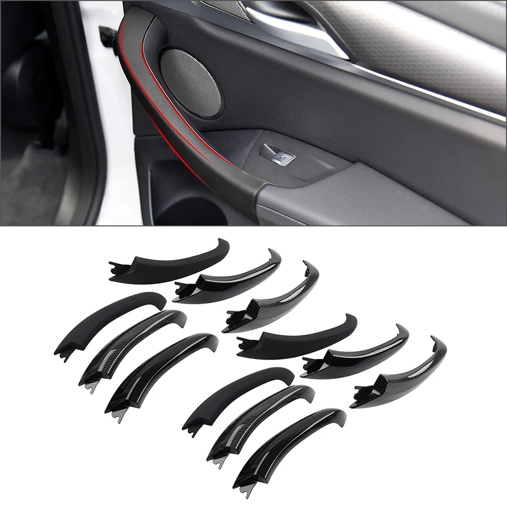 4Pcs Auto Inner Interior Door Pull Handle Outer Covers For BMW X3 G01 F97 2018-2021 For BMW X4 G02 F98 2019-2021