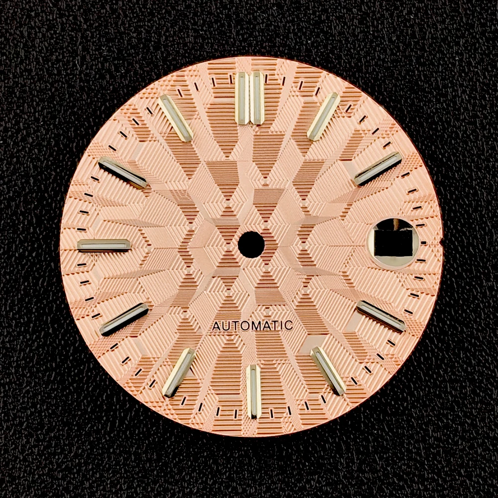 Nh35 dial relógio automático masculino logotipo personalizado dial verde luminoso adequado para movimento nh35 acessórios de relógio